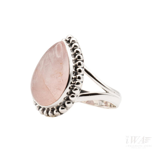 Rose Quartz gemstone ring in Sterling Silver