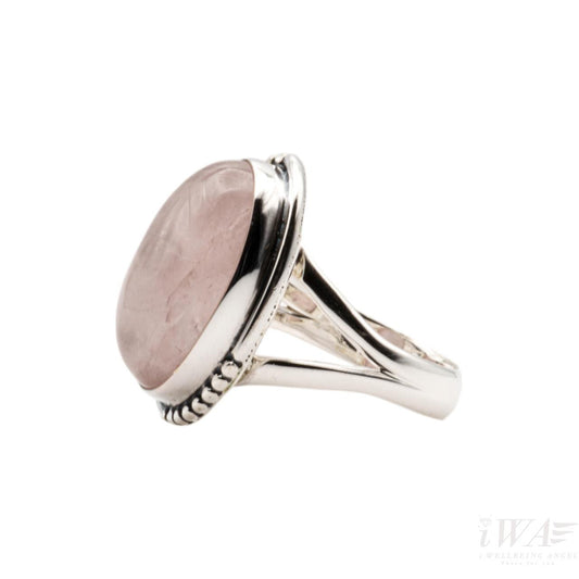 Rose Quartz Mélanger Ring Silver Jewellery