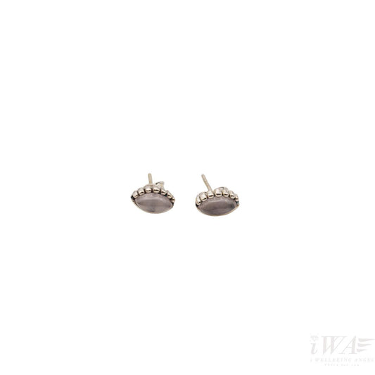 Rose Quartz Stud Earring Silver Jewellery