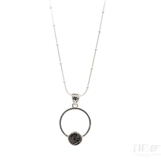 iWAs Shungite Pendant Circulus design Silver Jewellery