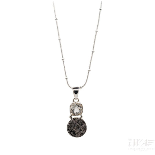 iWA's Shungite pendant necklace Silver Jewellery front