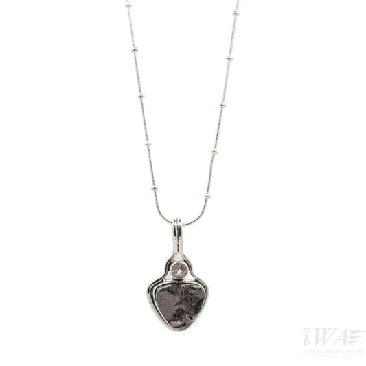 iWA Shungite Pendant Heart design Silver Jewellery