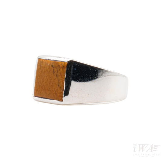 Tiger Eye Carre Ring Silver Jewellery