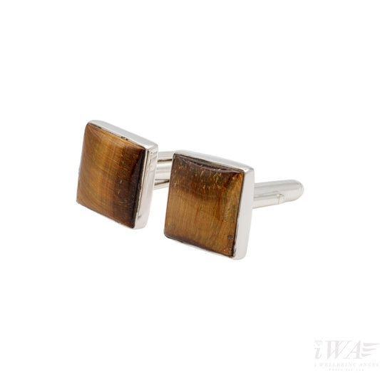 Tiger Eye Quadrata Cufflinks angle