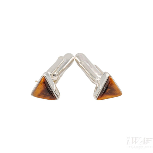 Tiger Eye Triangulus Cufflinks Silver Jewellery