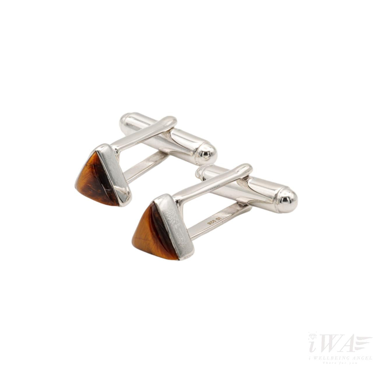 Tiger Eye Triangulus Cufflinks Silver Jewellery